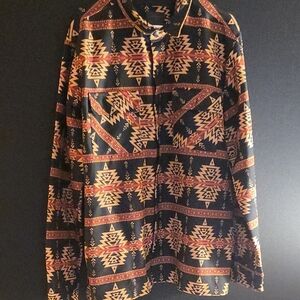 Nomad Black and Orange Geometric Men's Shirt